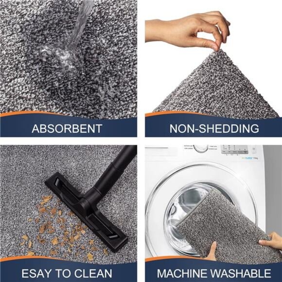 Indoor Doormat,Front Door Mat for Entrance (20"x32" Light Grey) Machine Washable - Picture 2 of 7